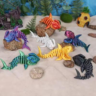 PLA Plastic 3D Printed Shark Model Multi-jointed Movable Simulation Shark  Kids Gifts