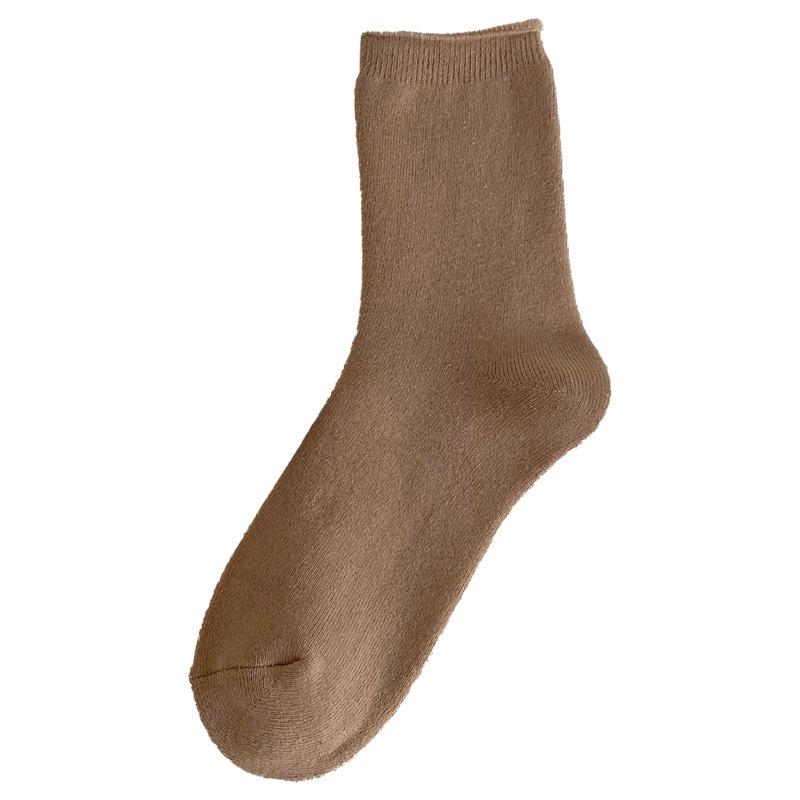 5 Pairs of New Women's Autumn and Winter Collection of Artistic and Retro Warm Cotton Rolled Up and Thickened Loop Socks