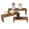 1set 3pcs 3 Sizes Wood Model Jewelry Display Risers Rectangle Coconut Brown 20.6~30.3x7.8~7.95x5.05~9.8cm 1pc/size