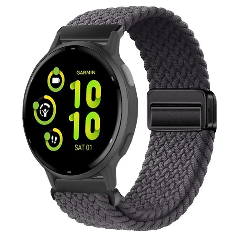 20/22mm Nylon Strap for Garmin Forerunner 55 165 970 570 965 955/Venu 4 45mm Magnetic Band Garmin Vivoactive 5 6/Vivomove Trend