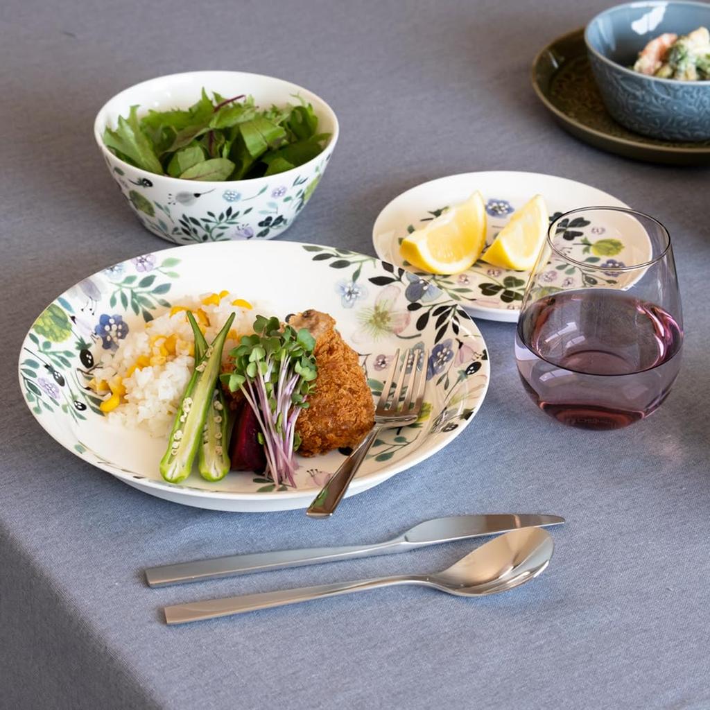 NARUMI Lucky Bag Anna Emilia Tableware Set In Green with a Floral Perfect for Cute Dinnerware and Product 2026 6-Piece Print. Two. Set.