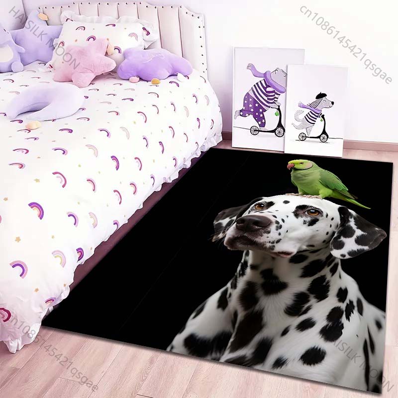 Dalmatian Parrot Pattern Carpet for Living Room Bedroom Bathroom Mat Creative Doormat Home Decor Area Rugged Luxury Gifts
