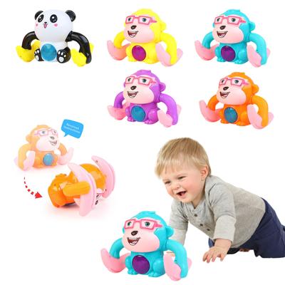 (Qunide) Baby Sprachsteuerung Elektrisches Flip Rolling Little Monkey Toy Walk Sing Brain Toy
