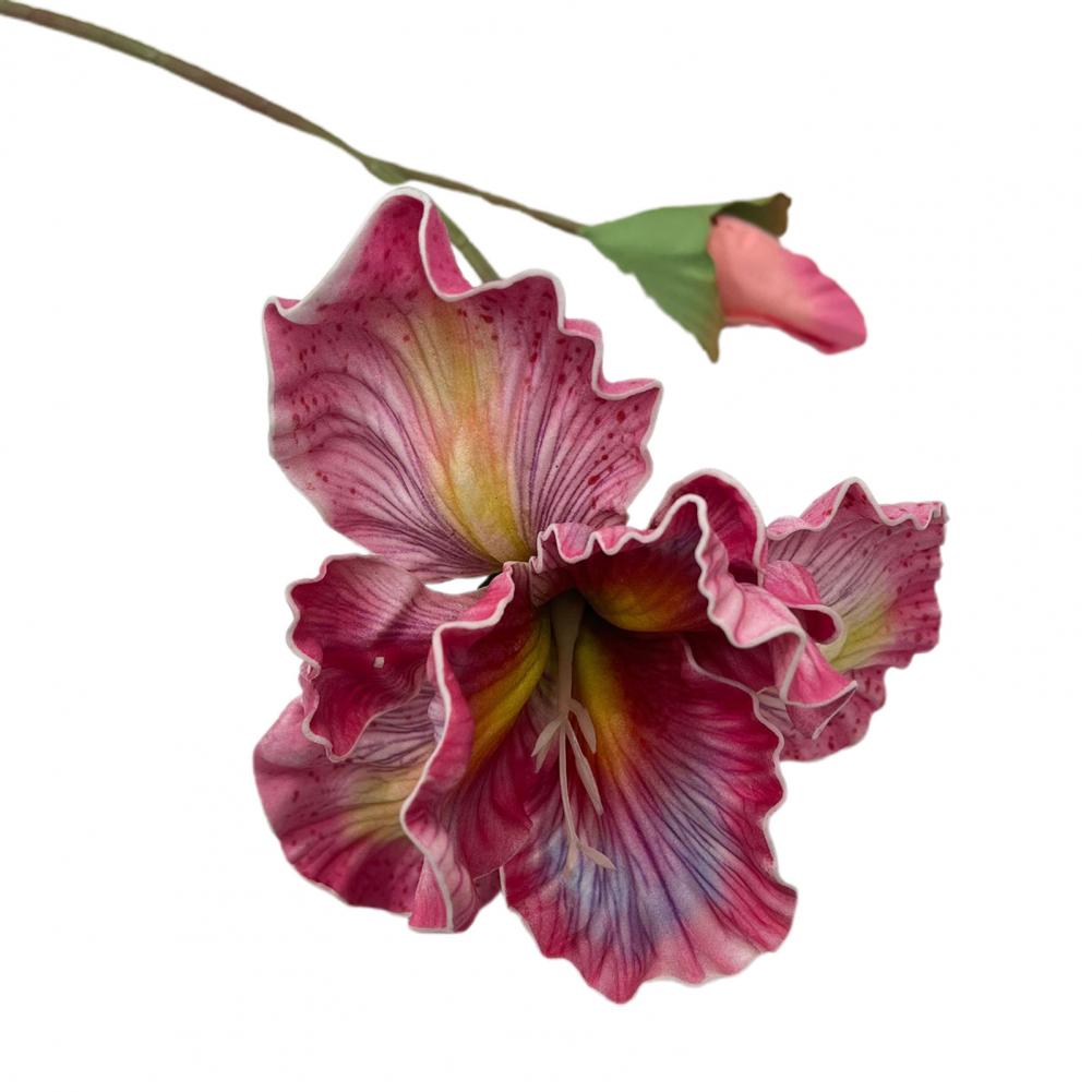 18" Artificial Iris Flower Real Touch Fake Bouquet with Flower Bud for Home Table Centerpiece Wedding Floral Arrangement Flowers
