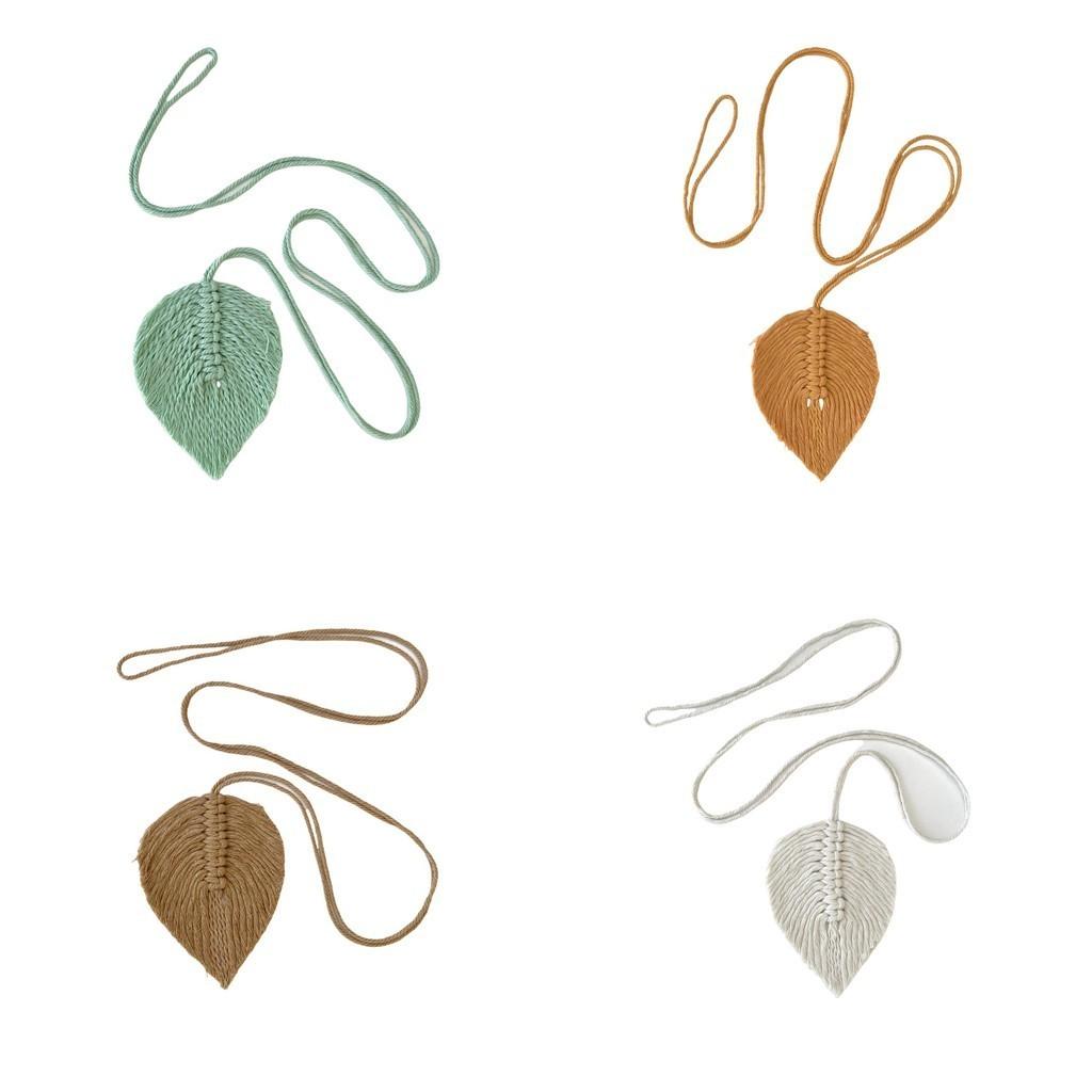 Braided Fringe Curtain Buckle Fashion Handmade Leaf Curtain Tie Simple Tie Rope