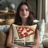 Vintage-Inspired Pillowcases: Coffee, Pizza, Retro Cinema, and Café-Themed for Unique Home Decor Sofa Cushion Cover
