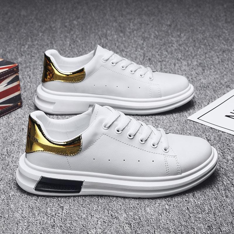 Nuevas zapatillas blancas para hombres zapatillas de cuero de PU planas  tabla Casual Cómodo Hombres Running Zapatos deportivos comprar a buen  precio — entrega gratuita, reseñas reales con fotos — Joom