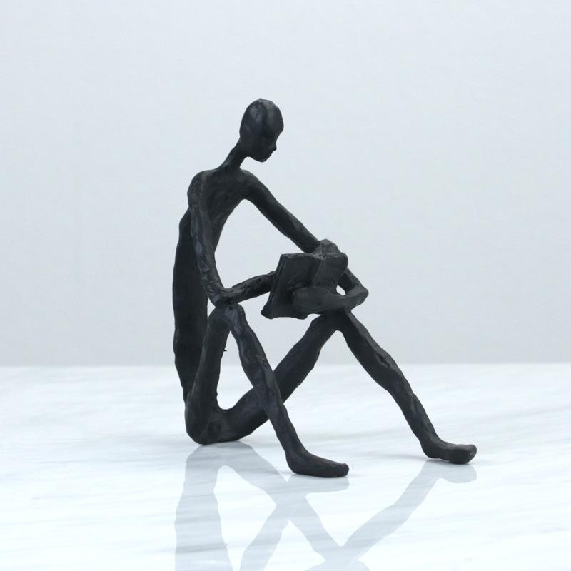 Moderne minimalistische kreative Metallfigur abstrakte Skulptur Ornamente Villa Hotel Zuhause Schreibtisch weiche Dekoration Ornamente black