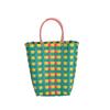 Fashion Beach Woven Colored Stripes Contrast Colors Women's Shopping Bag Spring New Underarm Tote