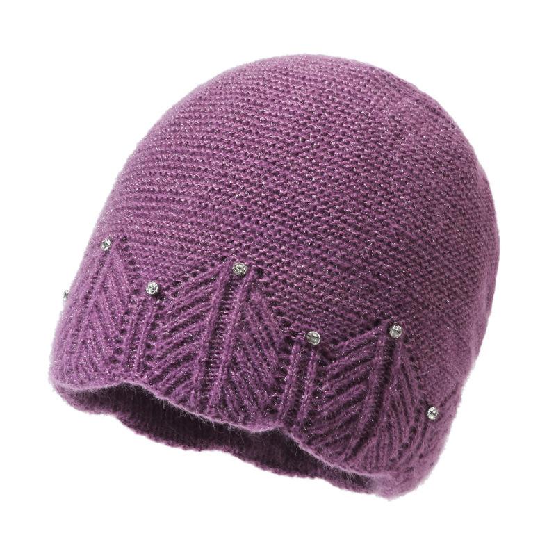 Winter Strickmütze Damenmode Strickmütze Outdoor Winddicht und Warm Gestapelte Baumwollmütze