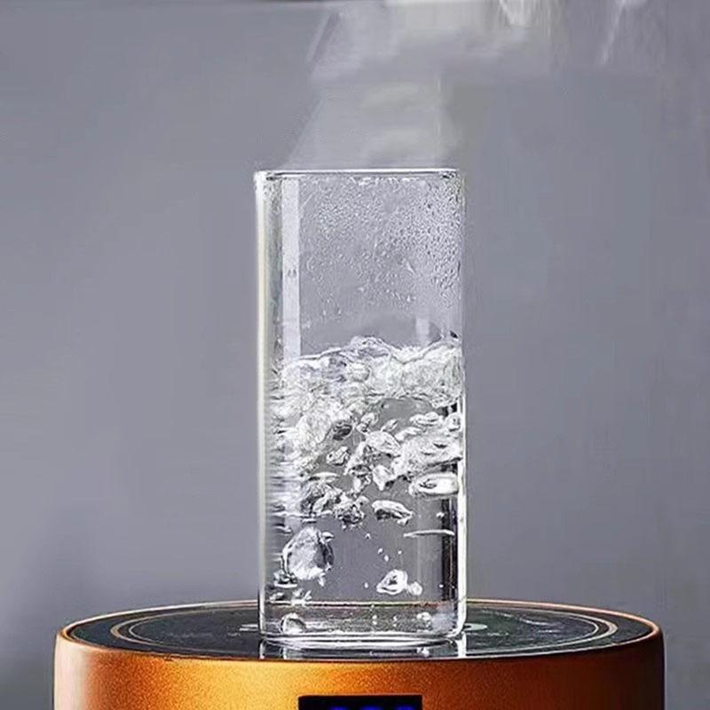 Square Glass Water Cup with Lid - Transparent Minimalist Heated Cup for Home Use, Coffee Cup, Juice Cup, Korean Style