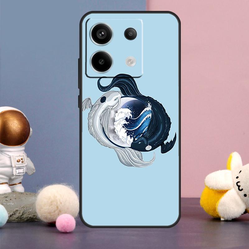 

Koi Fish Yin Yang Art Case For Xiaomi Redmi Note 15 Pro Plus 10 11 12 13 14 Pro Redmi 15 15C 14C 10C 12C 13C Cover Redmi Note 11 Pro