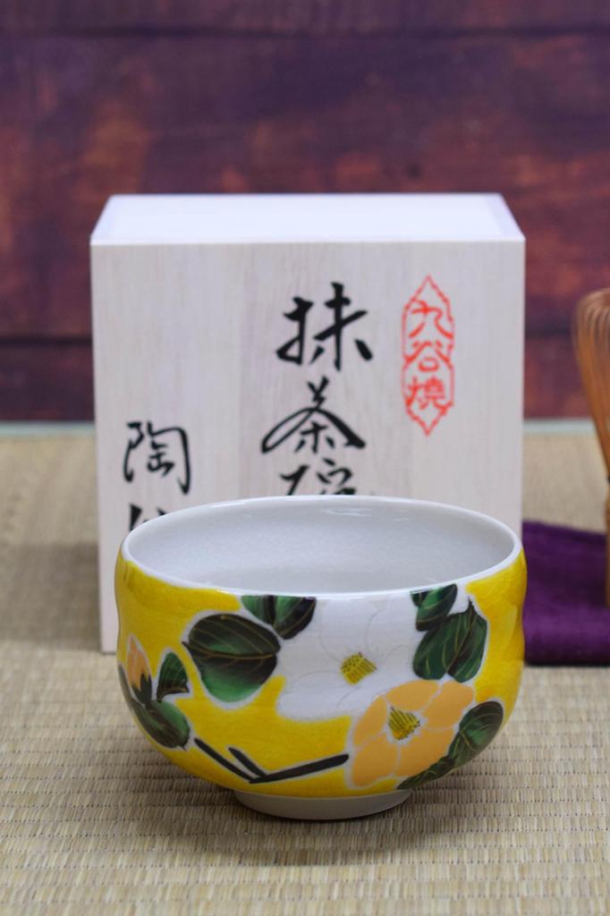 Matcha Bowl Ceramic Tea Utensil Kutani Ware Matcha Tea Bowl Yoshidaya Kingintsubaki Brand Matcha Tea Bowl Japanese Tableware Made In Japan