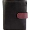 Wallet - MP0022 - Genuine Sheep Leather - Vertical Format 11×9 Cm - Black &; Bordeaux