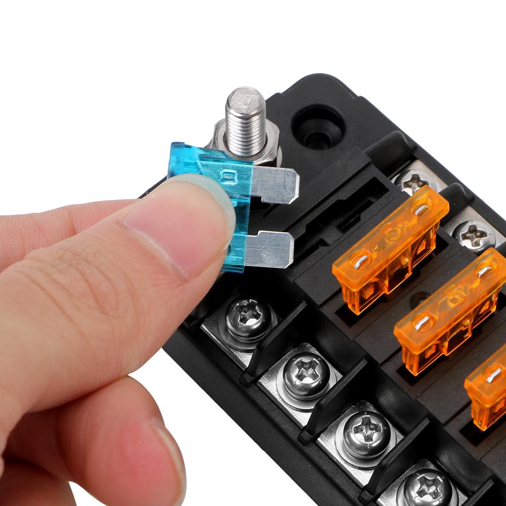 32V 75A Fuse Box Holder Flame Retardant 6 Ways 12 Ways Blade Fuse Block With Cover Accessories For Car Marine Boat Truck Trailer Fuses4