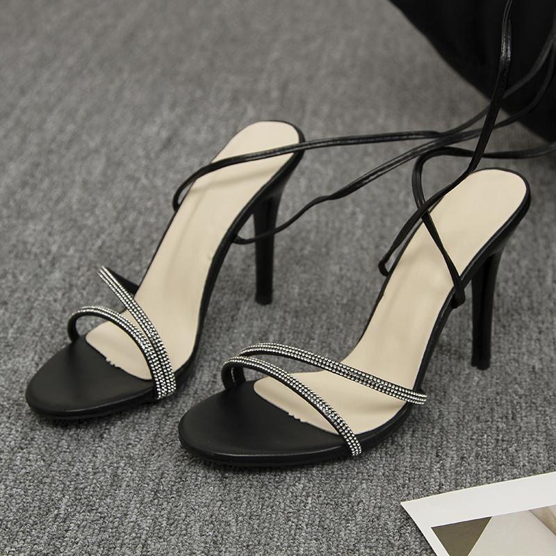 Fashion 2024 New Arrival Summer Fashion Sexy Cross Strap Stiletto Sandals Elegant Banquet Party High Heels Wedding Bridesmaid Shoes