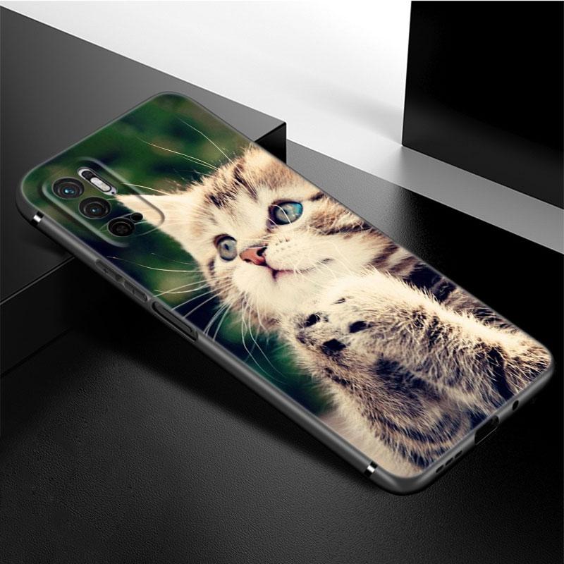 Funny Cat Dog Phone Case For Xiaomi Redmi Note 11 10 9 8 Pro 11T 5G 10T 10S 9S 9T 9i 9C 9A 8T Soft TPU Black Cover Coque Funda