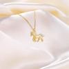S925 Sterling Silver Lucky Unicorn Collarbone Pendant Necklace: Light Luxury, Elegant, and Versatile.
