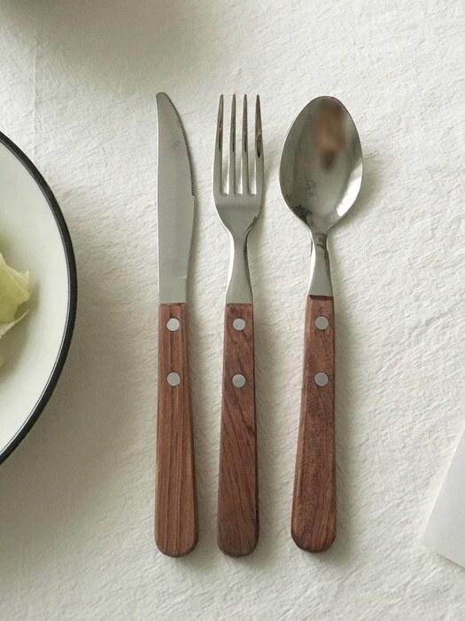 Elegant Table Forest Wood Cutlery Cafe Brunch Dessert Spoon Fork (5 types) dessert spoon