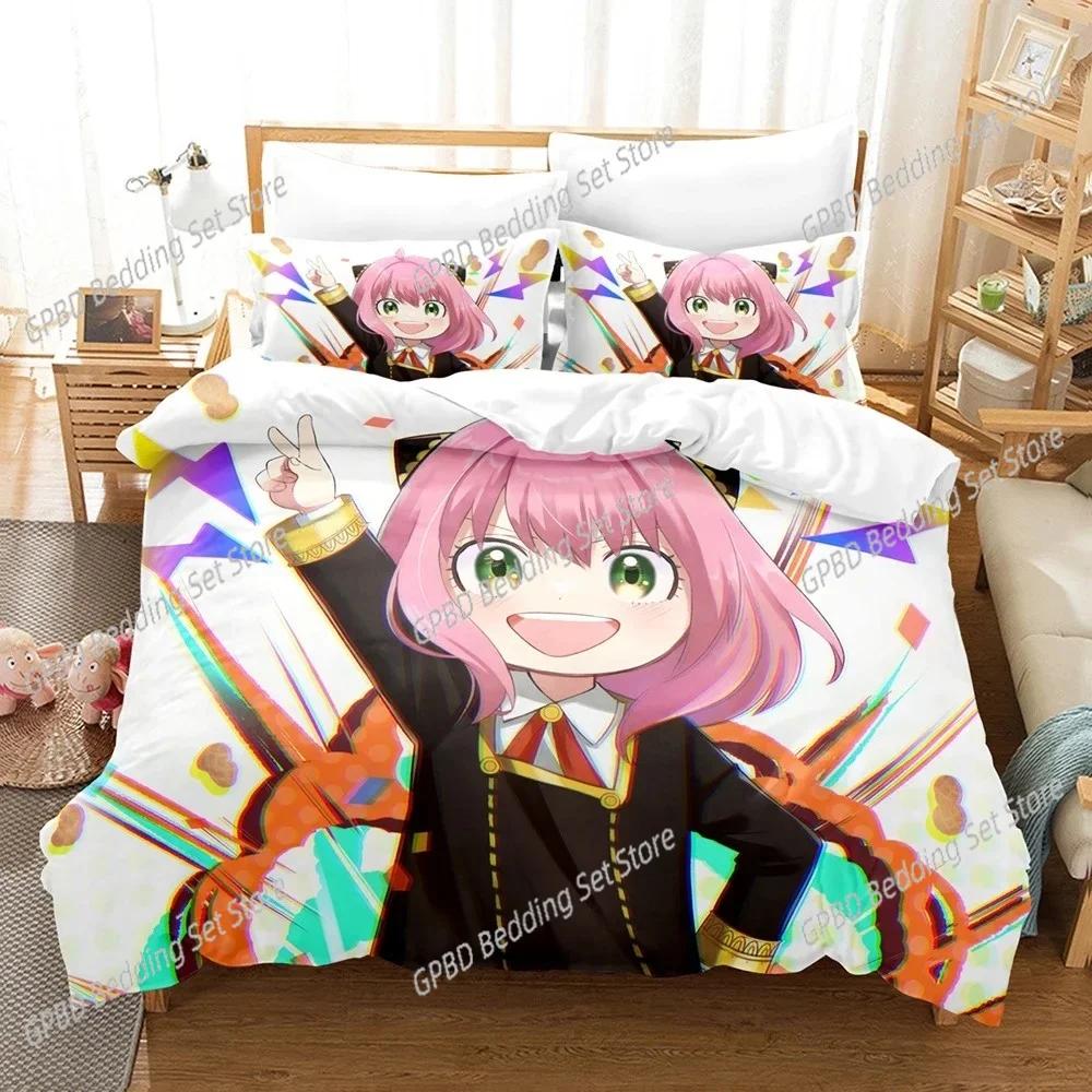 Nytt SPY×FAMILY Sängklädesset Anime Påslakan Enkelt Dubbelt Queen King Size Med Örngott Pojkar Flickor Överkast 3D-tryck Anime