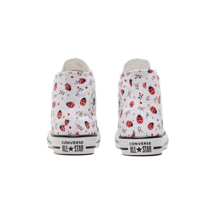 Converse Chuck Taylor All Star High Top Kids Canvas Shoes White Red Kids Sneakers 671289C