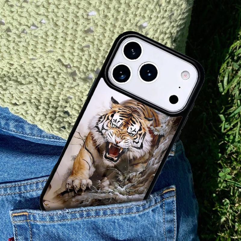 Fashion Animal Tiger Art phone case cover Compatible with for IPhone 17air 16e 15 14 13 12 11Pro Max 17 Air
