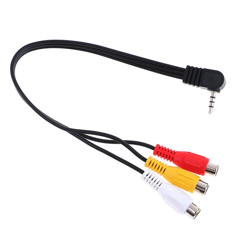 High Speed 90Degree 3.5Mm Male Jack To 3 Rca Female Plug Adapter Audio Converter