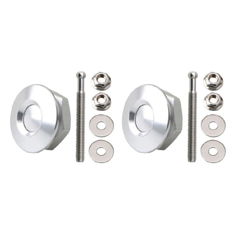 Round Button Hood Fastener Kit 2 Piece Aluminum Hardware Set for Quick Body Panel Access on Custom Car Builds Set