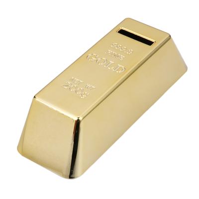 Hucha de plástico con forma de lingote de oro, caja de dinero de simulación, creativa, novedosa, de tamaño pequeño, portátil para niños, regalos de cumpleaños