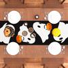 1pc White Black Halloween Table Runner with Ghost Spooky  Dustproof Durable Tablecloth for Halloween Theme Party Decoration