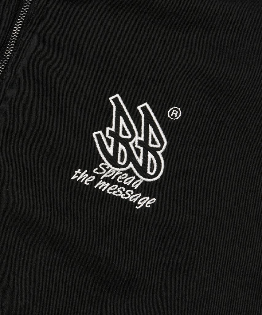 Brownbreath Bb Twill Washed Hood Zip Up - Black