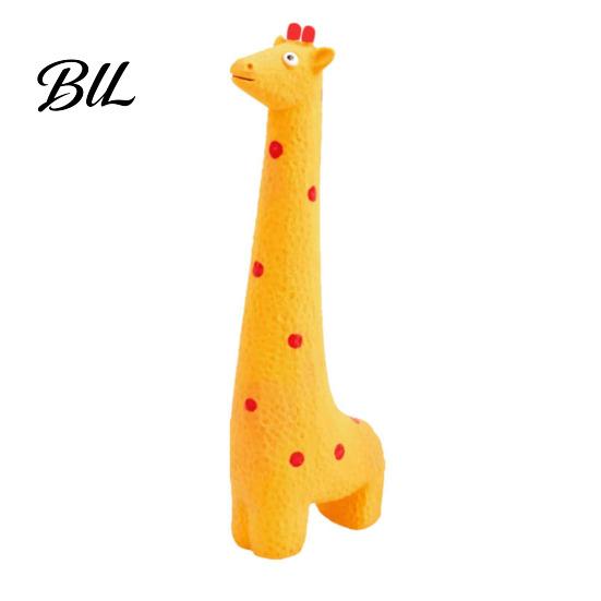 Elephant Dog Toy Latex Animal Squeaky Giraffe Dogs Chew Teeth Cleaning for Aggressive Chewers Fetch Tug-of-War