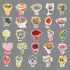 50pcs Cartoon Bouquet Flowers Stickers: Waterproof Decorative Stickers for Suitcases & Notebooks