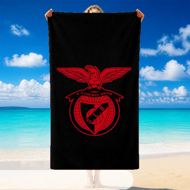Quick Dry Beach Towel Benfica Pattern, Lightweight Absorbent Towel for Pool Beach Vacation Use