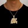 Heißer Verkauf Neues Produkt Vollbesetzter Diamantbuchstabe SELFMADE Legierung Anhänger Personalisiertes Logo Hip Hop Halskette Herrenhalskette