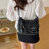 Denim Bag Multi-zipper Retro Crossbody Bag Middle-aged Mother Bag