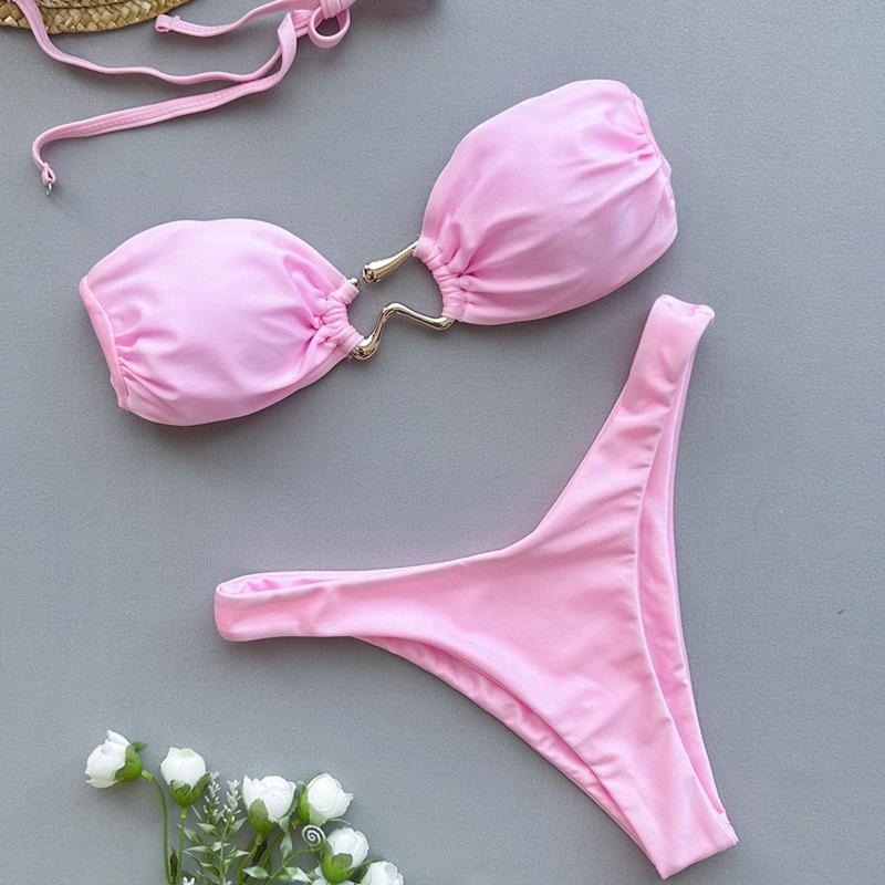 

Літо Сексуальні Бікіні Купальники Жіночий Купальний Костюм Пуш Ап Жіночий Пляжний Купальник Купальні Костюми Бразильський Набір Бікіні Басейн Купальниця 2025 M