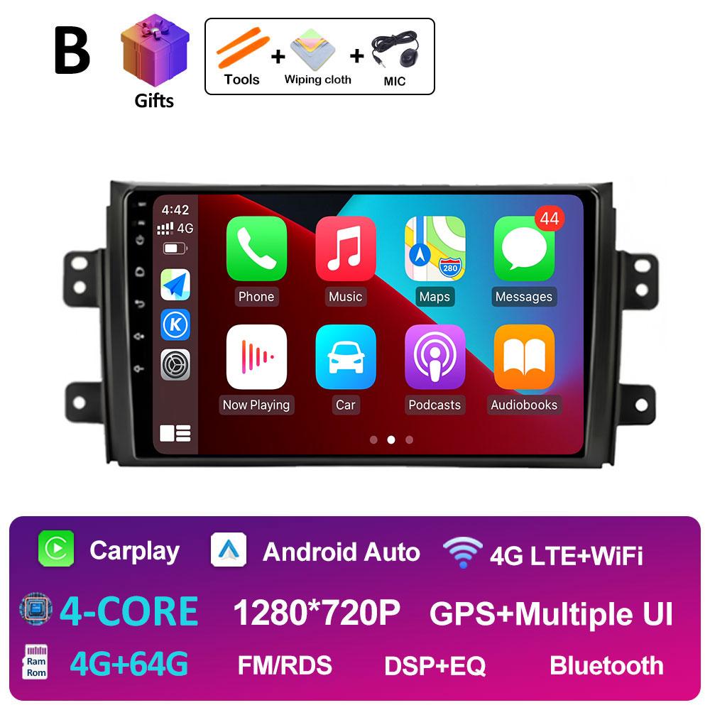 Wireless Carplay Android Intelligent System For Suzuki SX4 SX 4 2006 2007 2008 2009 - 2013 Bluetooth QLED IPS Screen Accessories