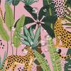 Leopard Shower Curtain Pink Wildlife Animal Leopard Asian Cheetah Tiger Tropical Palm Leaf Jungle Rainforest Plant Modern Boho P
