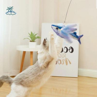 Plush Interactive Cat Toys Colorful No Flying Interactive Cat Kicker Toy Detachable USB Rechargeable Electric Fish Toys
