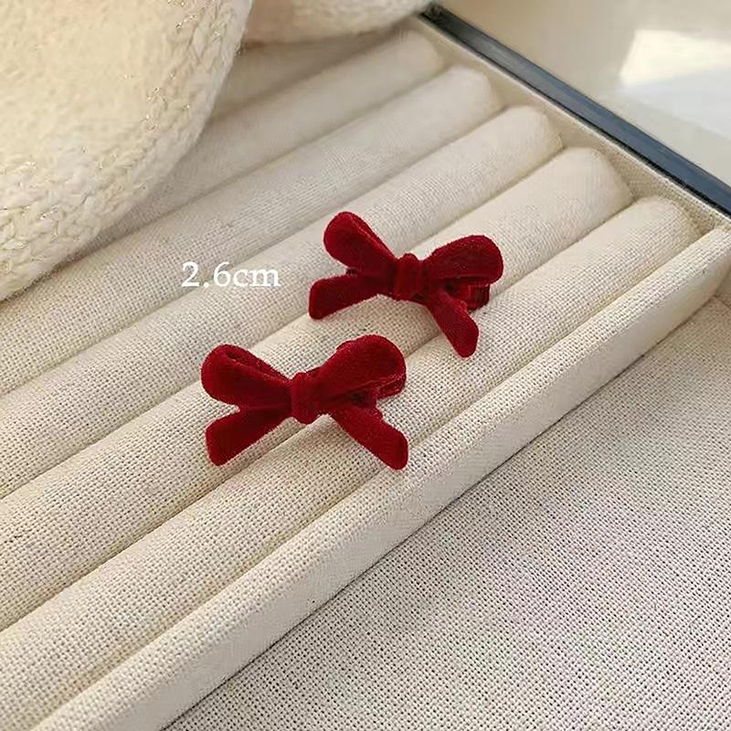 2Pcs Elegant Velvet Pearl Bow Hairpins Women Girls Bangs Hair Clips Barrettes Accessories Hairclip Headwear Headdress