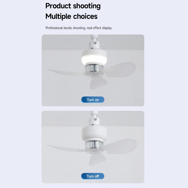 11.4Inch 3 Speed Adjustable LED Ceiling Fan Light 360 Degree Adjustable Arm Quiet Operation Ideal For Bedroom Study Room