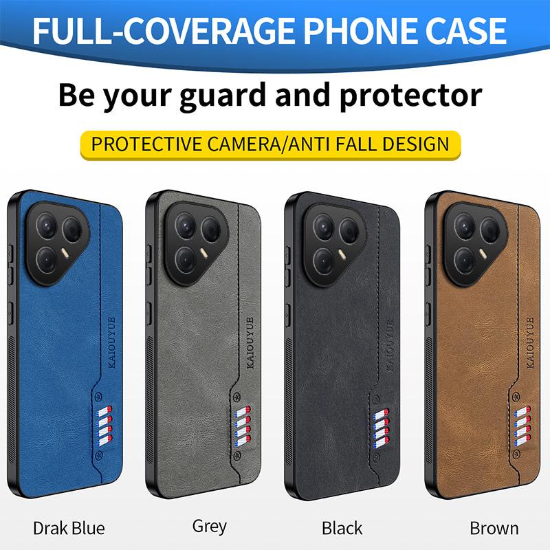 For Tecno Pova 7 4G Skin Feel Matte Leather Phone Case Soft Back Cover Funda For Tecno Pova 7 Protector