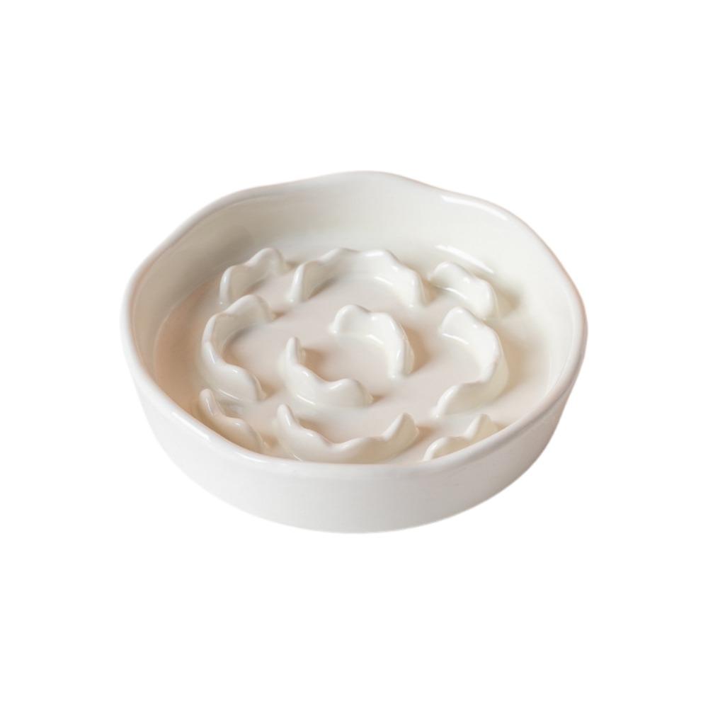 Ceramic Pet Drinking Eating Feeder Anti Tipping Cats Feeder Basin for Kitten/Puppy/Bunny