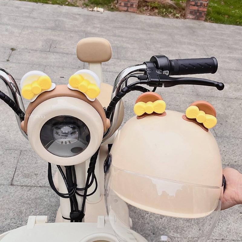 Electric Vehicle Stickers Motorcycle Helmet Decorative Stickers Cat Ear And Bear Ear Accessories Cute Accessories