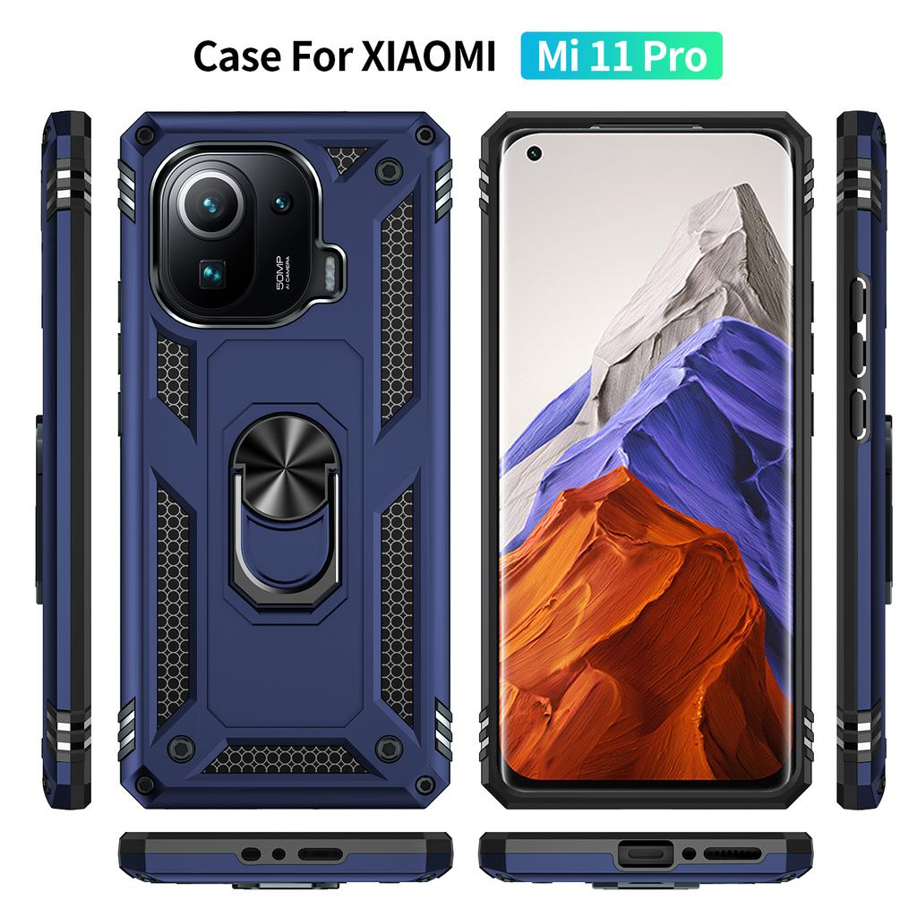 Shockproof Cover For Xiaomi Mi 11 Pro Case Mi 11 Pro Ring Holder Phone Case For Xiaomi Mi11 Pro 11Pro Funda Coque Business Capa