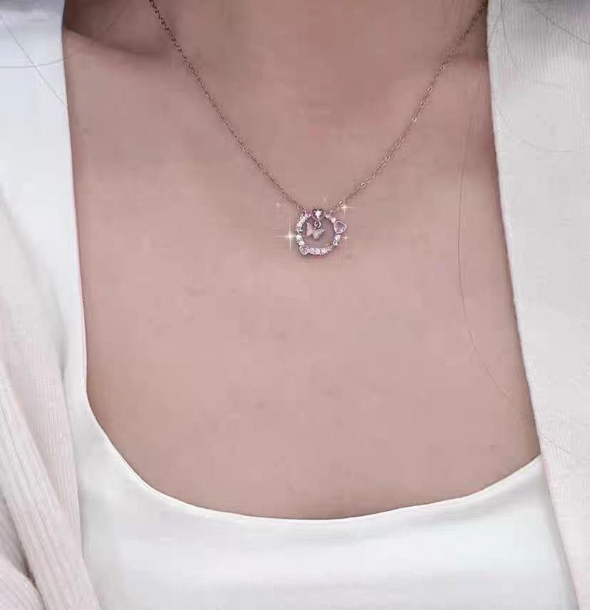 Laurel fairy rabbit zircon necklace female niche design advanced sense cute sweet versatile smart jade rabbit collarbone chain