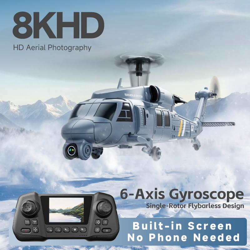 2026 L2 RC Helicopter 6-axis Gyroscope 8k HD Camera with LCD Screen Altitude Hold Optical Flow Remote Control Helicopter Rc Toys for Kid Adult Gifts