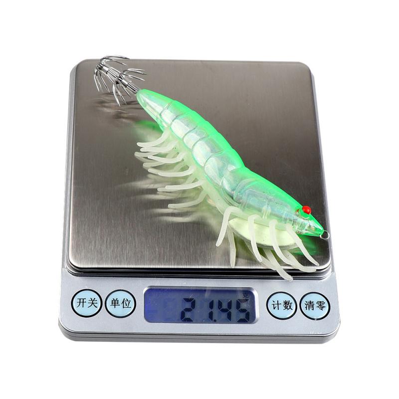 Umbrella-shaped Hook Luminous Fake Shrimp Bait12cm22gSea Fishing Lure Night Fishing Squid Special Bait