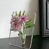Hot Frame Flower Vase - Clear Acrylic Vase For Flowers, Modern Art Vases For Home Decor, Decorative Vases For Desktops Bookshelf